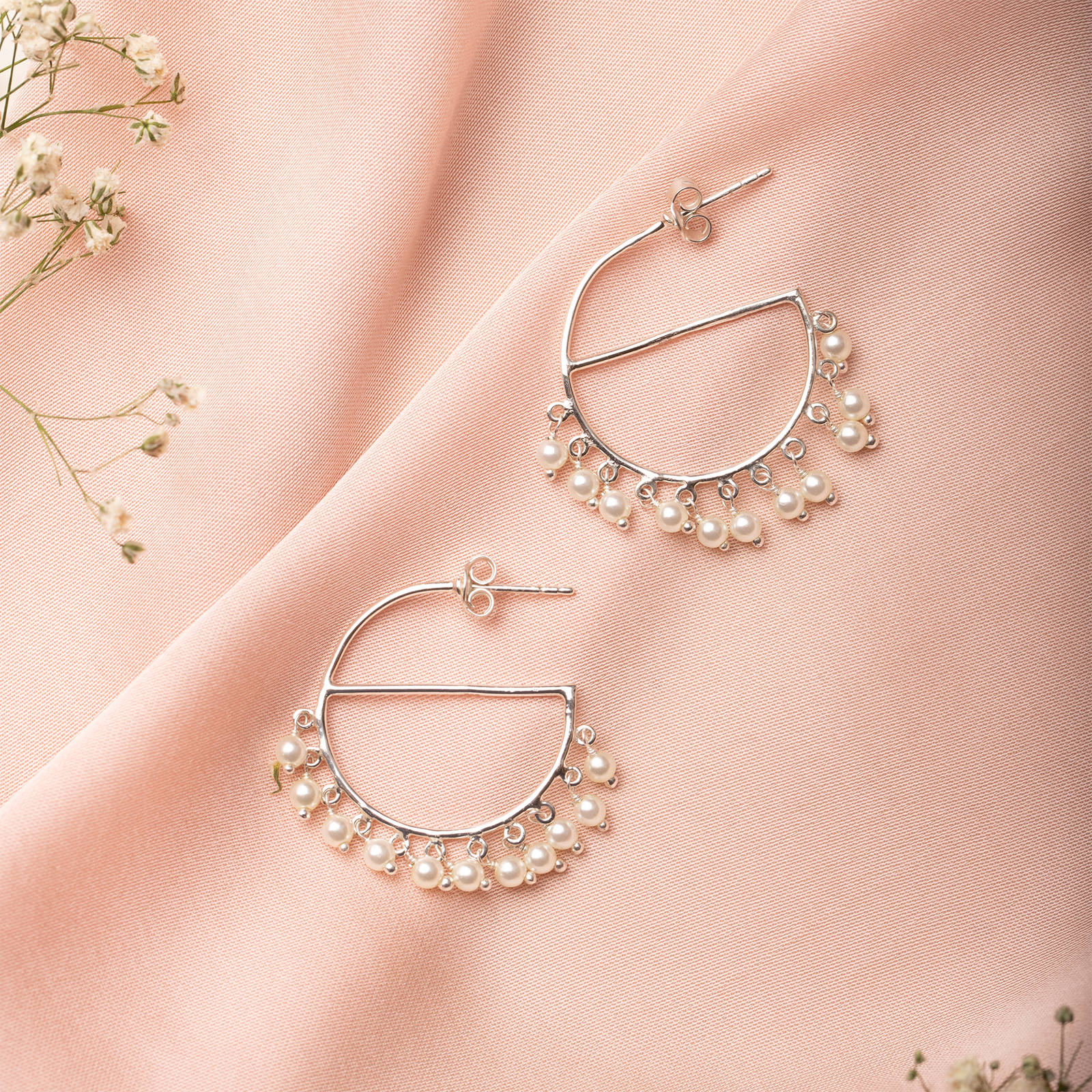 Pearlette Half-Hoop Earrings